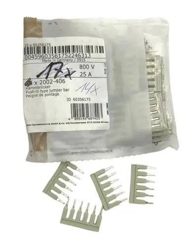 18x Wago 2002-406 Hellgrau 6-fach Steckbrücke Neue Ware