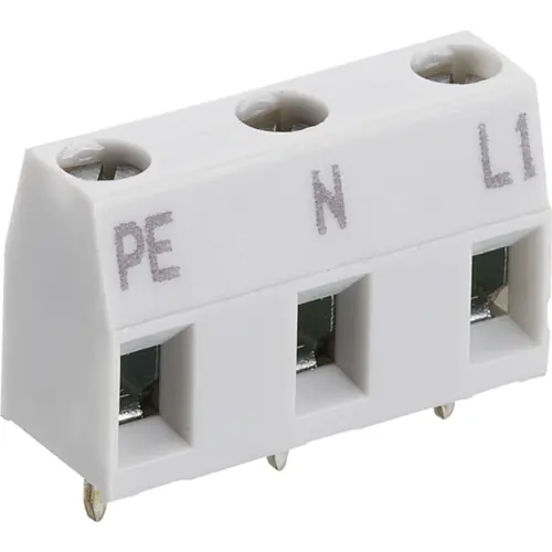 Begrenztes Angebot Netzanschlussklemme, 3-polig, 0,2-4,0 mm², hellgrau, Schraubanschluss, 15 A, KREN 03 BEDR.