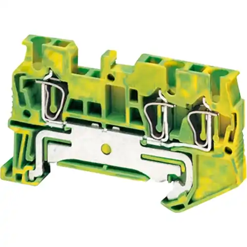 Erdungsklemme, 3-polig, 0,08-2,5 mm², Klemmstellen: 3, grün/gelb, Federzuganschluss, NSYTRR23PE Solange Der Vorrat Reicht