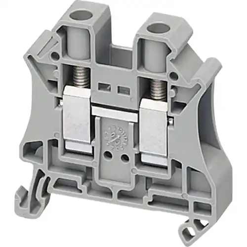 Ausverkauf Klemmenleiste, 2-polig, 0,5-10 mm², Klemmstellen: 2, grau, Schraubanschluss, 57 A, NSYTRV102