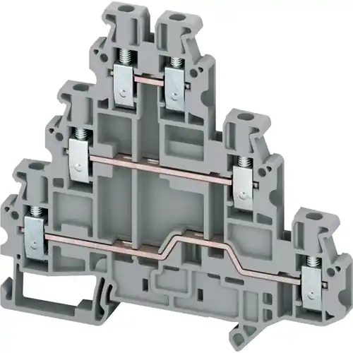 Top-Seller Klemmenleiste, 0,2-2,5 mm², Klemmstellen: 6, grau, Schraubanschluss, 20 A, NSYTRV26T