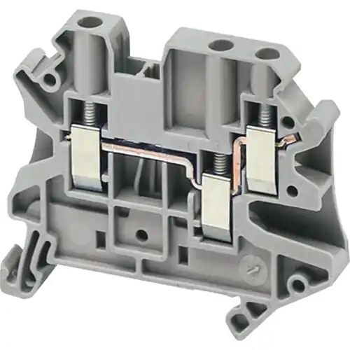Klemmenleiste, 3-polig, 0,2-4,0 mm², Klemmstellen: 3, grau, Schraubanschluss, 32 A, NSYTRV43 Saisonangebot