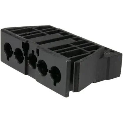 Einbaustecker, 5-polig, 0,5-2,5 mm², Klemmstellen: 2, schwarz, Steckanschluss, 20 A, 168765 Preisknaller