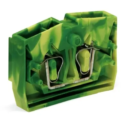 Bestseller 2-Leiter-Endklemme, 1-polig, 0,08-2,5 mm², Klemmstellen: 2, grün/gelb, Käfigklemme, 264-307