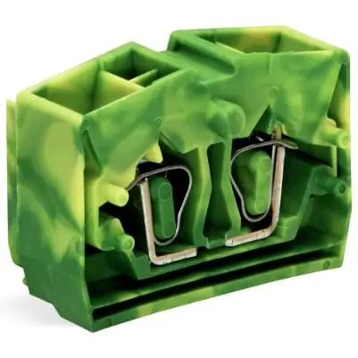 Leiter-Mittelklemme, 1-polig, 0,08-2,5 mm², Klemmstellen: 4, grün/gelb, Käfigklemme, 264-357 Online Kaufen