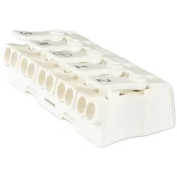 Leuchtenklemme, 5-polig, 0,5-2,5 mm², weiß, Steckanschluss, 24 A, LK 980-01/ 5 BD 3 N PE 1 2 Bestpreis