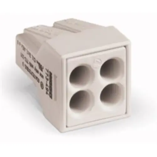 Kabelverbinder, 4-polig, 0,75-2,5 mm², Klemmstellen: 4, hellgrau, Push-in Drahtanschluss, 24 A, 773-494 Nur Heute