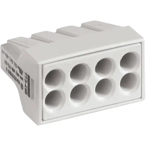 Kabelverbinder, 8-polig, 2,5 mm², Klemmstellen: 8, grau, Push-in Drahtanschluss, 24 A, 773-498 Mega-Angebot