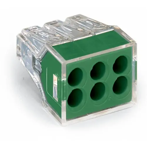 Letzte Chance Kabelverbinder, 6-polig, 2,5 mm², Klemmstellen: 6, transparent, Push-in Drahtanschluss, 24 A, 773-116