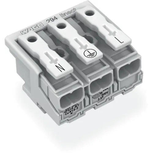 Top-Angebot Leuchtenanschlussklemme, 3-polig, 0,5-2,5 mm², weiß, Push-in Drahtanschluss, 24 A, 294-8093/3025-000