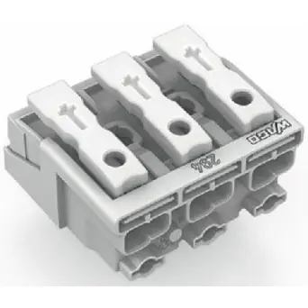 Begrenztes Angebot Netzanschlussklemme, 3-polig, 0,5-2,5 mm², Klemmstellen: 15, weiß, Push-in Drahtanschluss, 24 A, 294-4003