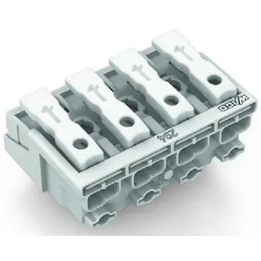 Netzanschlussklemme, 4-polig, 0,5-2,5 mm², Klemmstellen: 20, weiß, Push-in Drahtanschluss, 24 A, 294-4004 Preisknaller
