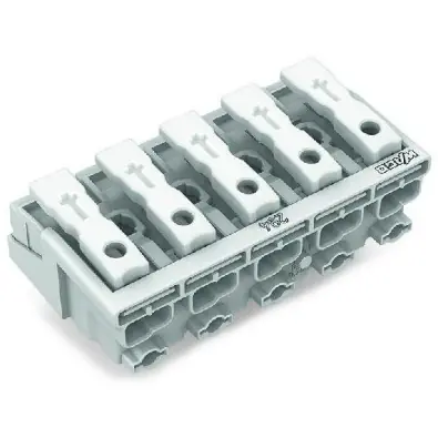 Neue Ware Netzanschlussklemme, 5-polig, 0,5-2,5 mm², Klemmstellen: 25, weiß, Push-in Drahtanschluss, 24 A, 294-4005