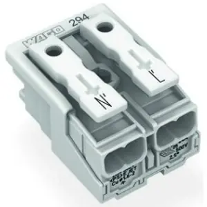 Netzanschlussklemme, 2-polig, 0,5-2,5 mm², Klemmstellen: 10, weiß, Push-in Drahtanschluss, 24 A, 294-4022 Top-Seller