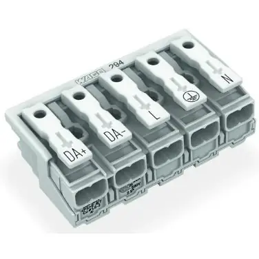 Netzanschlussklemme, 5-polig, 0,5-2,5 mm², Klemmstellen: 25, weiß, Push-in Drahtanschluss, 24 A, 294-4035 Sofort Bestellen