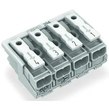 Schneller Versand Netzanschlussklemme, 4-polig, 0,5-2,5 mm², Klemmstellen: 20, weiß, Push-in Drahtanschluss, 24 A, 294-4044