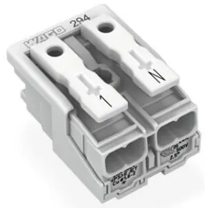 Sonderaktion Netzanschlussklemme, 2-polig, 0,5-2,5 mm², Klemmstellen: 10, weiß, Push-in Drahtanschluss, 24 A, 294-4052