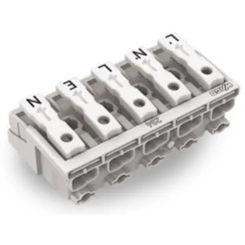 Angebot Netzanschlussklemme, 5-polig, 0,5-2,5 mm², Klemmstellen: 25, weiß, Push-in Drahtanschluss, 24 A, 294-4095/5027-000