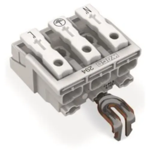 Netzanschlussklemme, 3-polig, 0,5-2,5 mm², Klemmstellen: 15, weiß, Push-in Drahtanschluss, 24 A, 294-4223 Mega-Angebot
