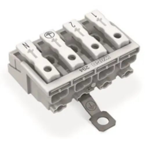 Finale Aktion Netzanschlussklemme, 4-polig, 0,5-2,5 mm², Klemmstellen: 20, weiß, Push-in Drahtanschluss, 24 A, 294-4414