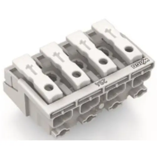 Netzanschlussklemme, 4-polig, 0,5-2,5 mm², Klemmstellen: 25, weiß, Push-in Drahtanschluss, 24 A, 294-5004 Kostenloser Versand