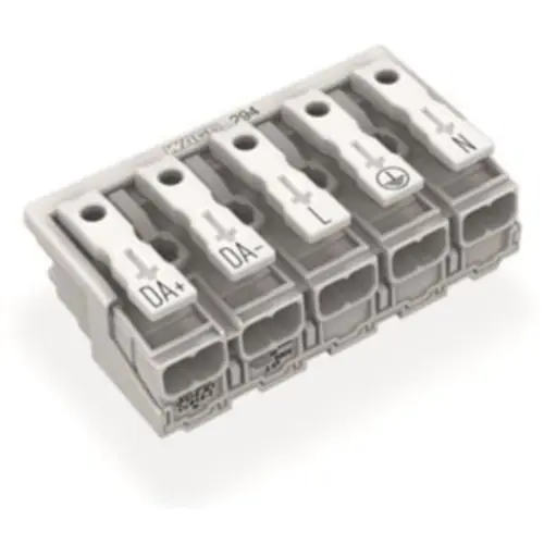 Netzanschlussklemme, 5-polig, 0,5-2,5 mm², Klemmstellen: 25, weiß, Push-in Drahtanschluss, 24 A, 294-5035 Kostenloser Versand