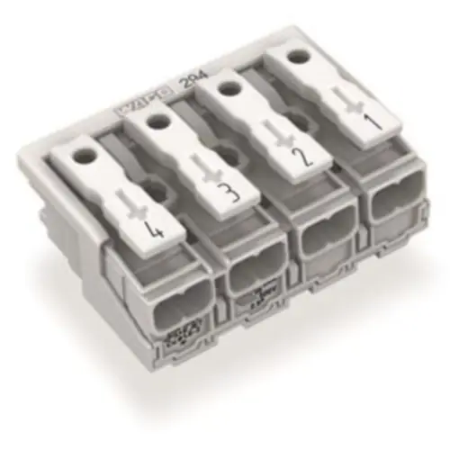 Bestpreis Netzanschlussklemme, 4-polig, 0,5-2,5 mm², Klemmstellen: 20, weiß, Push-in Drahtanschluss, 24 A, 294-5044