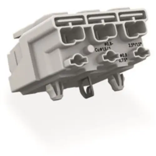 Netzanschlussklemme, 3-polig, 0,5-2,5 mm², Klemmstellen: 15, weiß, Push-in Drahtanschluss, 24 A, 294-5123 Markenware