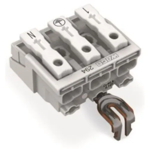 Nur Heute Netzanschlussklemme, 3-polig, 0,5-2,5 mm², Klemmstellen: 15, weiß, Push-in Drahtanschluss, 24 A, 294-5253