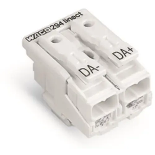 Netzanschlussklemme, 2-polig, 0,5-2,5 mm², Klemmstellen: 4, weiß, Push-in Drahtanschluss, 24 A, 294-8032 Preiswert