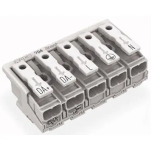 Letzte Chance Netzanschlussklemme, 5-polig, 0,5-2,5 mm², Klemmstellen: 4, weiß, Push-in Drahtanschluss, 24 A, 294-8035