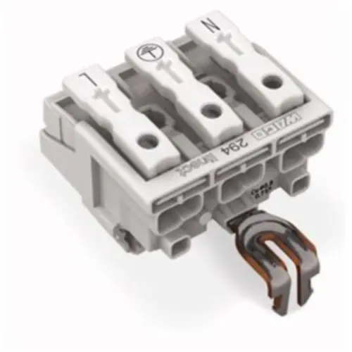 Meistverkauft Netzanschlussklemme, 3-polig, 0,5-2,5 mm², Klemmstellen: 4, weiß, Push-in Drahtanschluss, 24 A, 294-8213