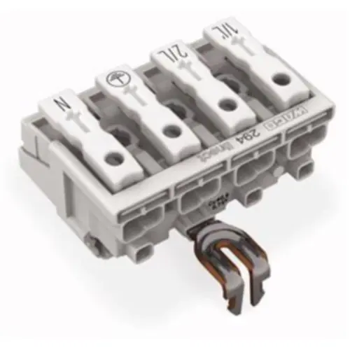 Netzanschlussklemme, 4-polig, 0,5-2,5 mm², Klemmstellen: 4, weiß, Push-in Drahtanschluss, 24 A, 294-8224 Garantierte Lieferung