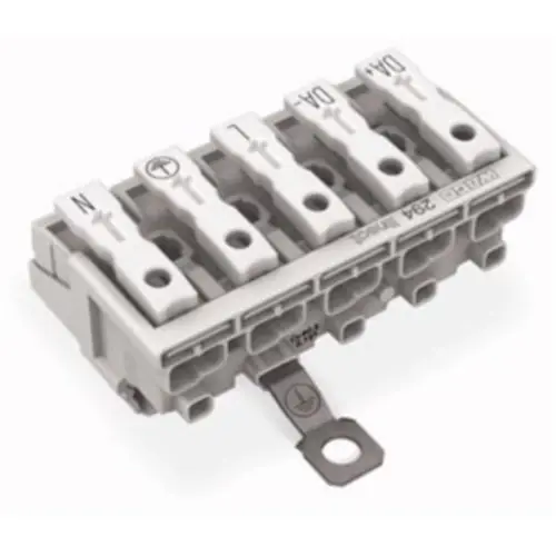 Netzanschlussklemme, 5-polig, 0,5-2,5 mm², Klemmstellen: 4, weiß, Push-in Drahtanschluss, 24 A, 294-8435 Meistverkauft