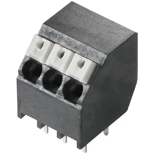 Leiterplattenklemme, 3-polig, RM 3.81 mm, 0,13-1,5 mm², 10 A, Federklemmanschluss, schwarz, 1885890000 Preisreduziert