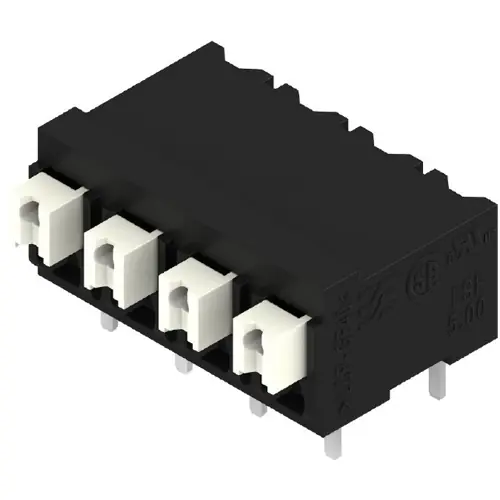 Kostenfreie Lieferung Leiterplattenklemme, 4-polig, RM 5 mm, 0,13-1,5 mm², 10 A, Federklemmanschluss, schwarz, 1824760000