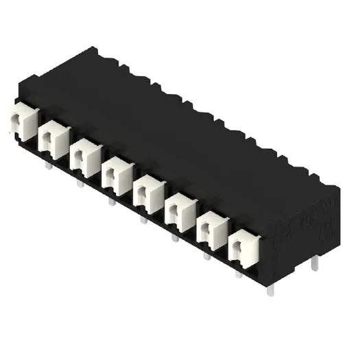 Beliebt Leiterplattenklemme, 8-polig, RM 5 mm, 1,5 mm², 10 A, Federklemmanschluss, schwarz, 1824800000