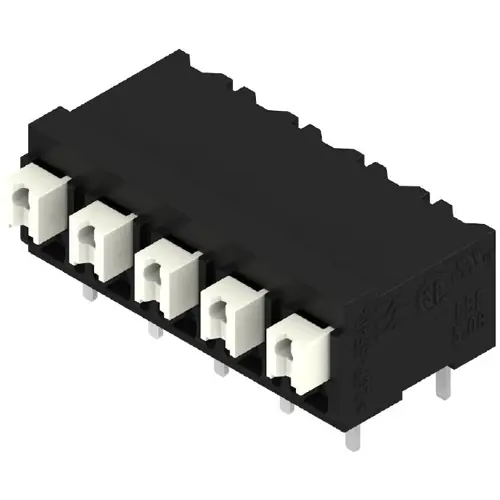 Leiterplattenklemme, 5-polig, RM 5.08 mm, 1,5 mm², 10 A, Federklemmanschluss, schwarz, 1824840000 Zertifiziert