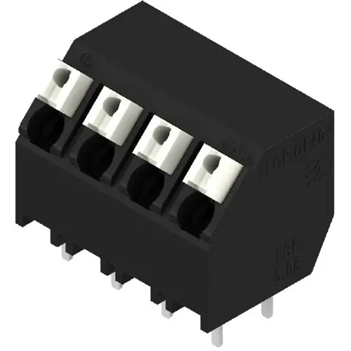 Leiterplattenklemme, 4-polig, RM 5.08 mm, 1,5 mm², 10 A, Federklemmanschluss, schwarz, 1885040000 Zertifiziert