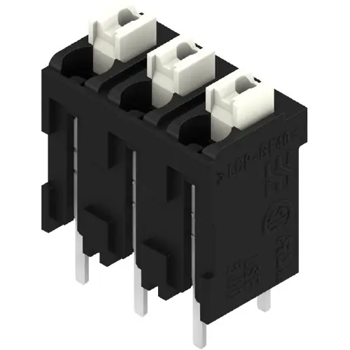 Leiterplattenklemme, 3-polig, RM 5 mm, 0,13-1,5 mm², 10 A, Federklemmanschluss, schwarz, 1825970000 Highlight