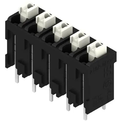 Leiterplattenklemme, 5-polig, RM 5 mm, 1,5 mm², 10 A, Federklemmanschluss, schwarz, 1825990000 Nur Heute