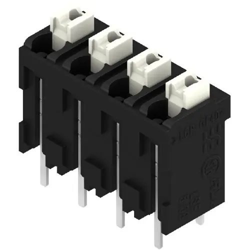 Abverkauf Leiterplattenklemme, 4-polig, RM 5.08 mm, 0,13-1,5 mm², 10 A, Federklemmanschluss, schwarz, 1826070000