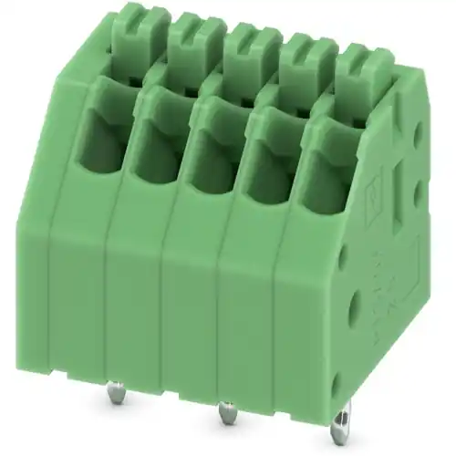 Leiterplattenklemme, 5-polig, RM 2.5 mm, 0,14-0,5 mm², 2 A, Federklemmanschluss, grün, 1990038 Bestseller