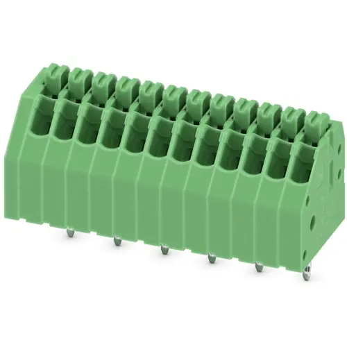 Echt Leiterplattenklemme, 12-polig, RM 2.5 mm, 0,14-0,5 mm², 2 A, Federklemmanschluss, grün, 1990106