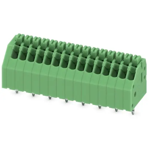 Preisknaller Leiterplattenklemme, 15-polig, RM 2.5 mm, 0,14-0,5 mm², 2 A, Federklemmanschluss, grün, 1990135