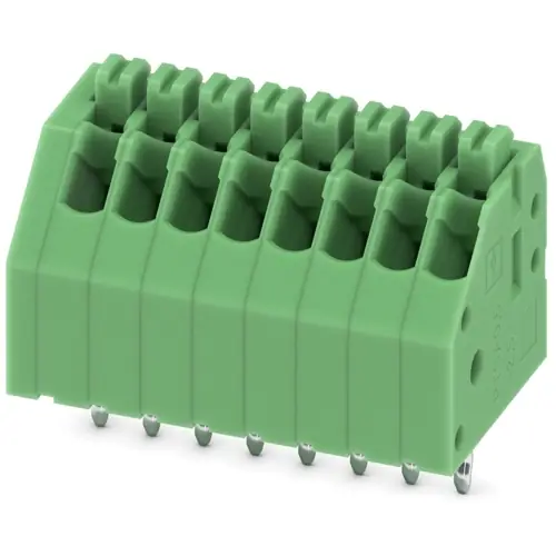 Leiterplattenklemme, 8-polig, RM 2.5 mm, 0,14-0,5 mm², 2 A, Federklemmanschluss, grün, 1989803 Abverkauf