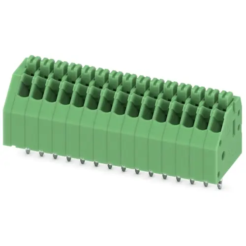 Leiterplattenklemme, 15-polig, RM 2.5 mm, 0,14-0,5 mm², 2 A, Federklemmanschluss, grün, 1989874 Knallerangebot