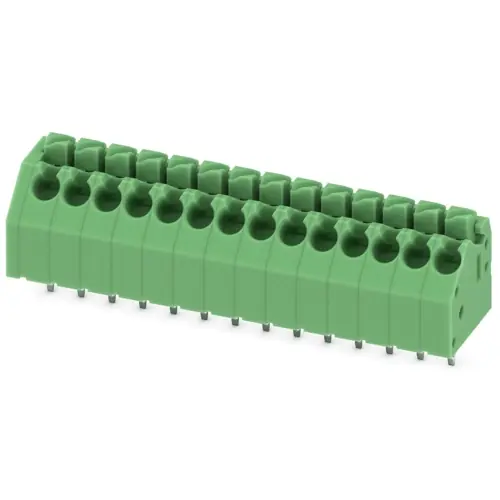 Expressversand Leiterplattenklemme, 14-polig, RM 3.5 mm, 0,2-1,5 mm², 8 A, Federklemmanschluss, grün, 1985085