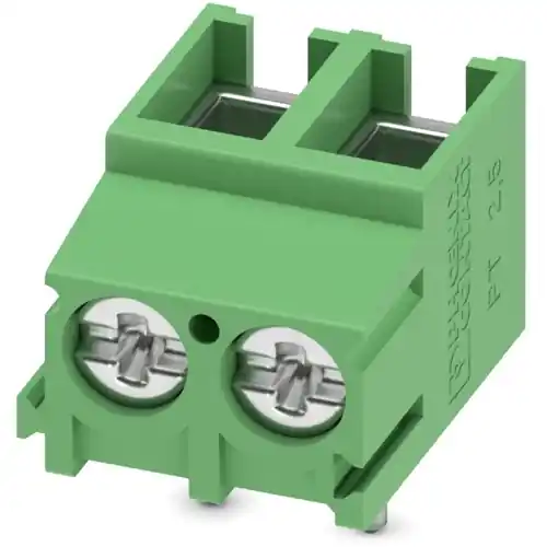 Echt Leiterplattenklemme, 2-polig, RM 5 mm, 0,5-4,0 mm², 32 A, Schraubanschluss, grün, 1987724