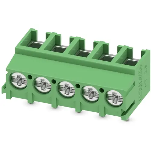 Leiterplattenklemme, 5-polig, RM 5 mm, 0,5-4,0 mm², 32 A, Schraubanschluss, grün, 1987753 Expressversand
